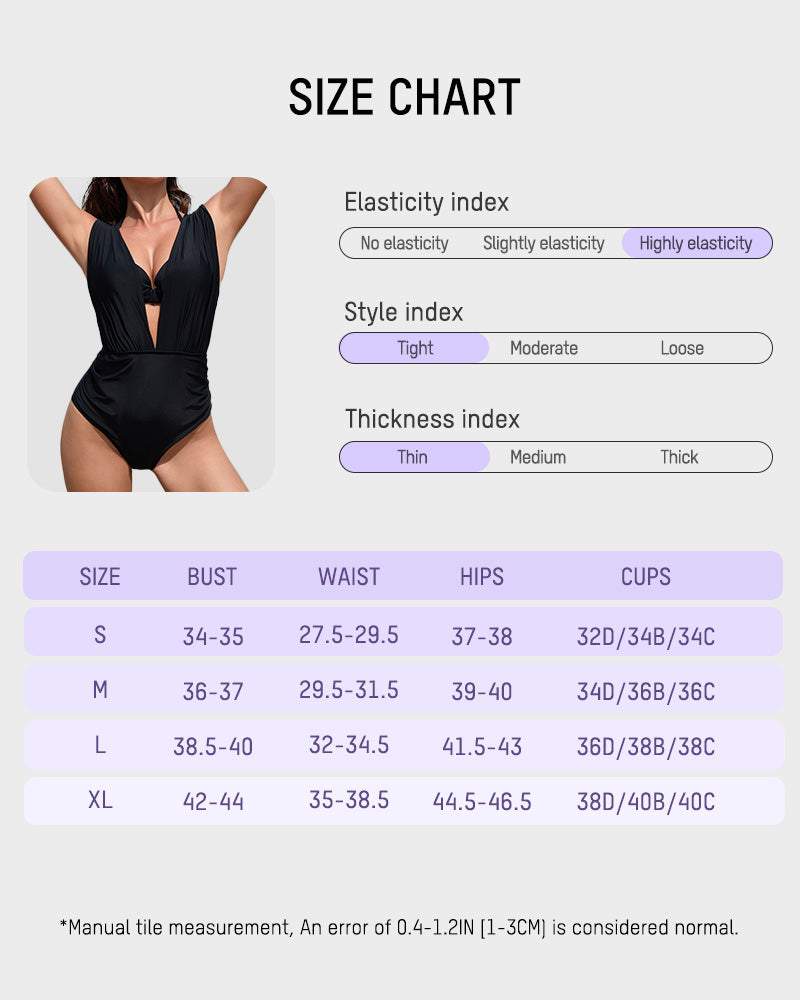 Two-Piece Deep Plunge Swimsuit with Halter Bra Overlay
