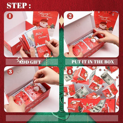 Surprise Money Explosion Gift Box – Folding Pop-Up Red Envelope Box with Confetti for Birthdays, Anniversaries & Proposals