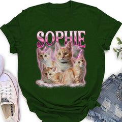 Custom Pet Face Vintage Version 3 - Personalized Custom Women's T-shirt