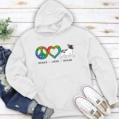 Peace Love Dog Pattern – Personalized Custom Hoodie