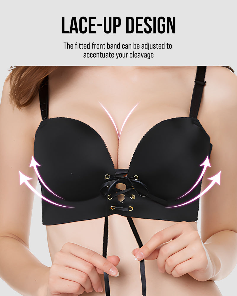 Instant Boost Lace-Up Padded Push Up Bra