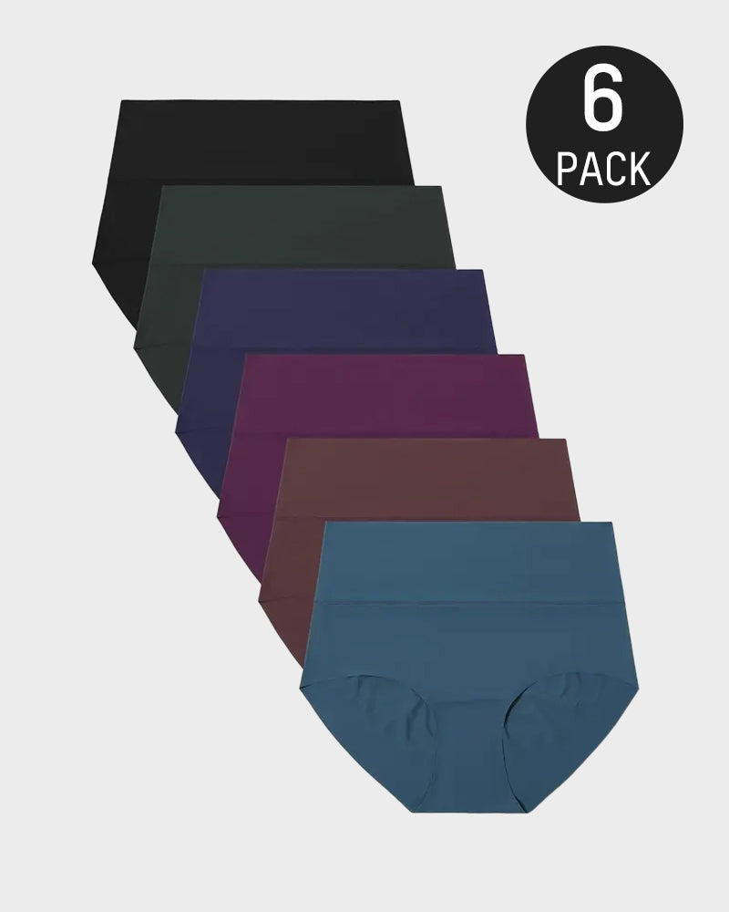 Panties Cómodos Sin Costuras de Cintura Alta (Paquete de 6)