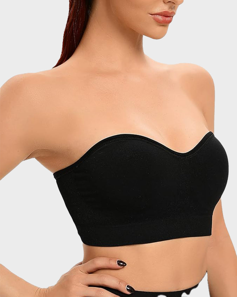 Brasier strapless sin varilla, sin costuras y antideslizante