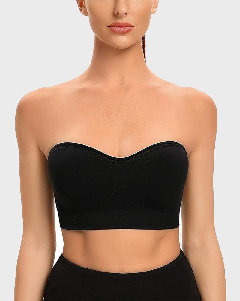 Brasier strapless sin varilla, sin costuras y antideslizante