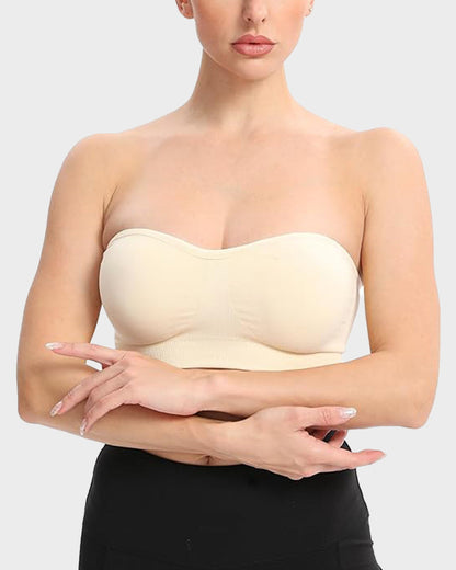Brasier strapless sin varilla, sin costuras y antideslizante