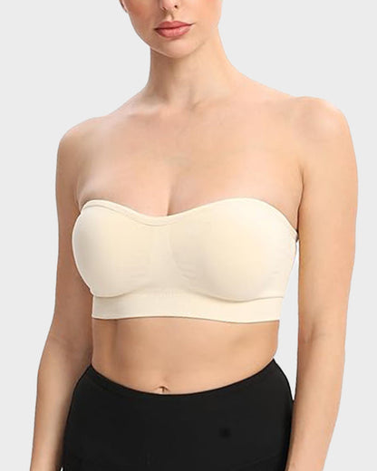 Brasier strapless sin varilla, sin costuras y antideslizante
