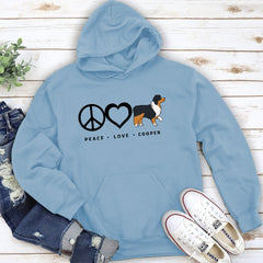 Peace Love Dog Pattern – Personalized Custom Hoodie