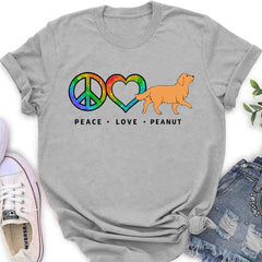 Peace Love Dog Pattern - Personalized Custom Women's T-shirt