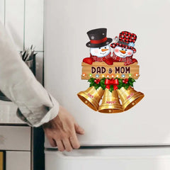 Customized Snowman Papa Nana Family Christmas Gift Xmas Sticker and Fridge Magnet Decal