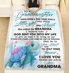 Once Upon A Time Grandma Granddaughter Personalized Blanket