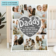 Personalisierte individuelle Decke – Geburtstag, Vatertagsgeschenk für Papa – You Are The World 