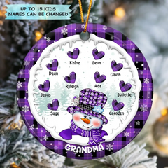 Oma Schneemann Weihnachten - Personalisiertes Keramikornament - Geschenk für Oma