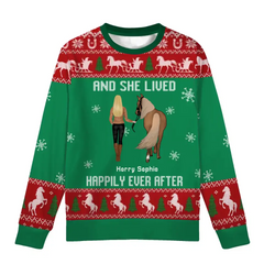 Just A Girl Who Loves Horses - Personalized Custom Unisex Ugly Christmas Sweater, Christmas Gift For Horse Lovers