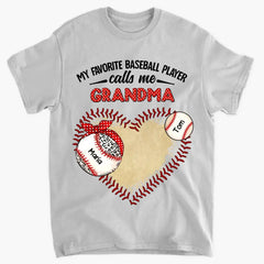 Personalized "My Favorite Baseball Player Calls Me Grandma" Print Clothing