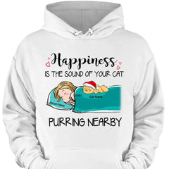 Happiness Is The Sound Of Your Cats Purring Nearby Personalized T-Shirt