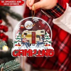 Rvs Weihnachts-Camping-Familie – personalisiertes Acryl-Ornament, Ornament-Geschenk für Camping-Liebhaber