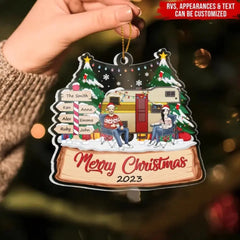 Camping-Familie – personalisiertes Acryl-Ornament, Geschenk für Camping-Liebhaber