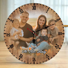 Personalisierte individuelle Foto-Wanduhr aus Holz