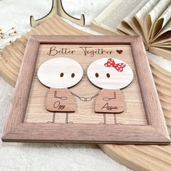 Mejor juntos - Placa de madera personalizada