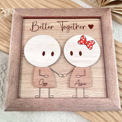 Mejor juntos - Placa de madera personalizada