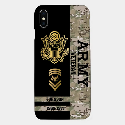 Personalized US Military Logo Custom Name Phonecase Printed