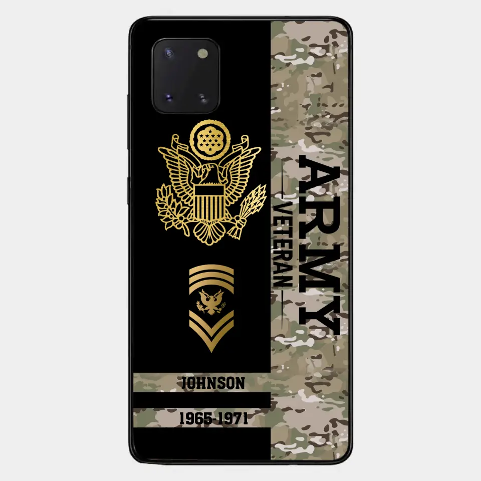 Personalized US Military Logo Custom Name Phonecase Printed