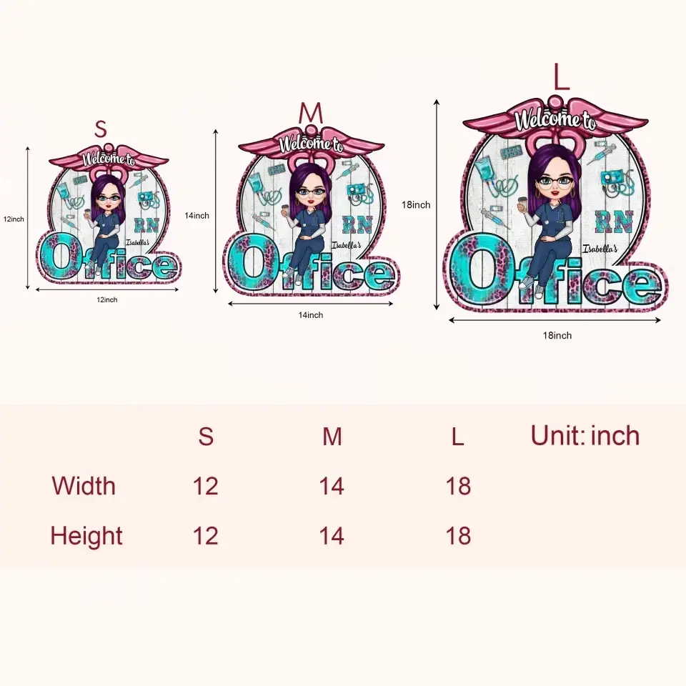 Personalized Door Sign - Gift For Nurse - Welcome To My Office