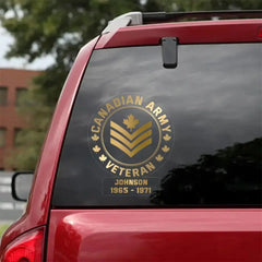 Personalized Canadian Veterans Soldier Car Decal Printed