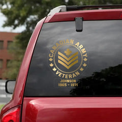 Personalized Canadian Veterans Soldier Car Decal Printed