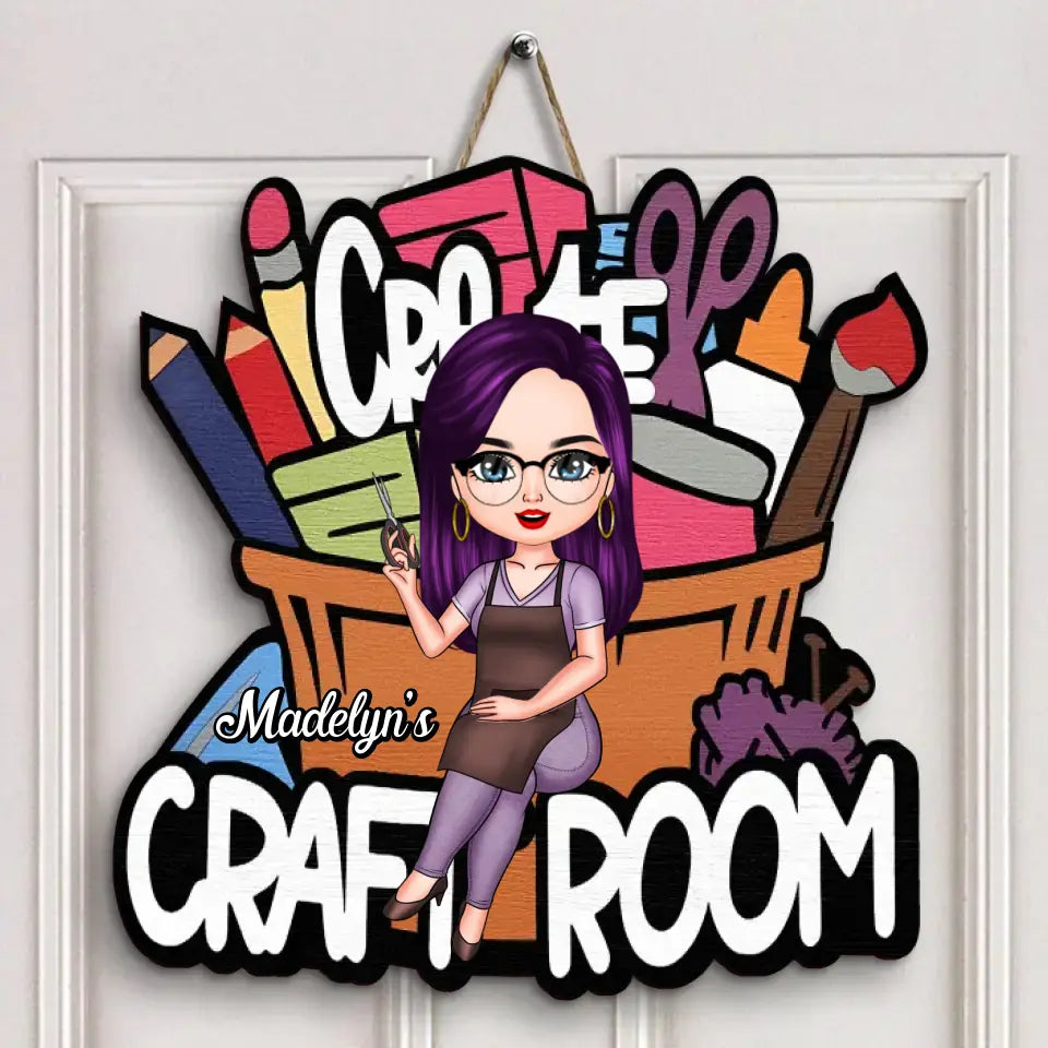 My Craft Room - Personalized Custom Door Sign - Gift For Craft Lover ...