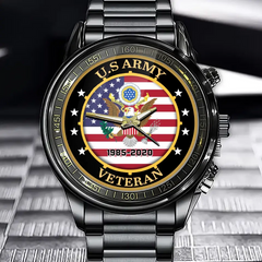 Personalized United States Veteran Logo Custom Time Watch Printed