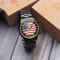 Personalized United States Veteran Logo Custom Time Watch Printed