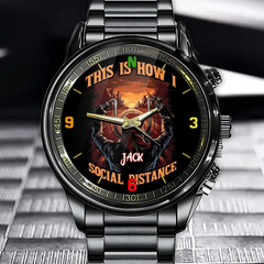 Personalized This Is How I Social Distance Motorbiker Watch Printed