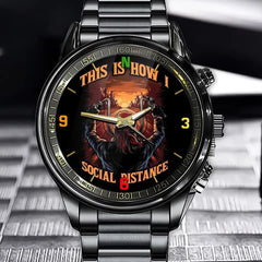 Personalized This Is How I Social Distance Motorbiker Watch Printed