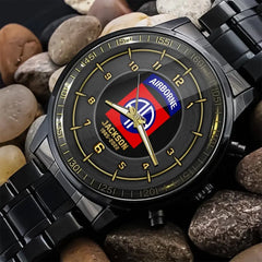 Personalized US Military Logo Custom Name & Time Watch