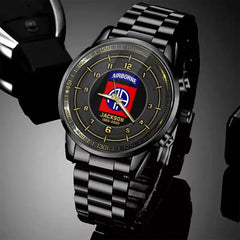 Personalized US Military Logo Custom Name & Time Watch