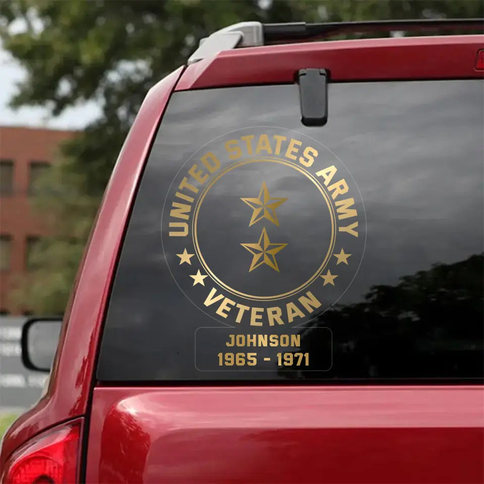 Personalized US Veterans Soldier Car Decal Printed – PureGoldHive