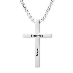 Communion Cross Personalized Necklace, Engraved Pendant, First Communion Gift, Religious Jewelry