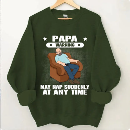 Grandpa Warning May Nap Suddenly At Any Time Funny Father‘s Day Gift Personalized Shirt