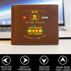 Customized Leather Wallet for Vietnam Veterans - Personalize with Name and Service Details(RFID BLOCKING)