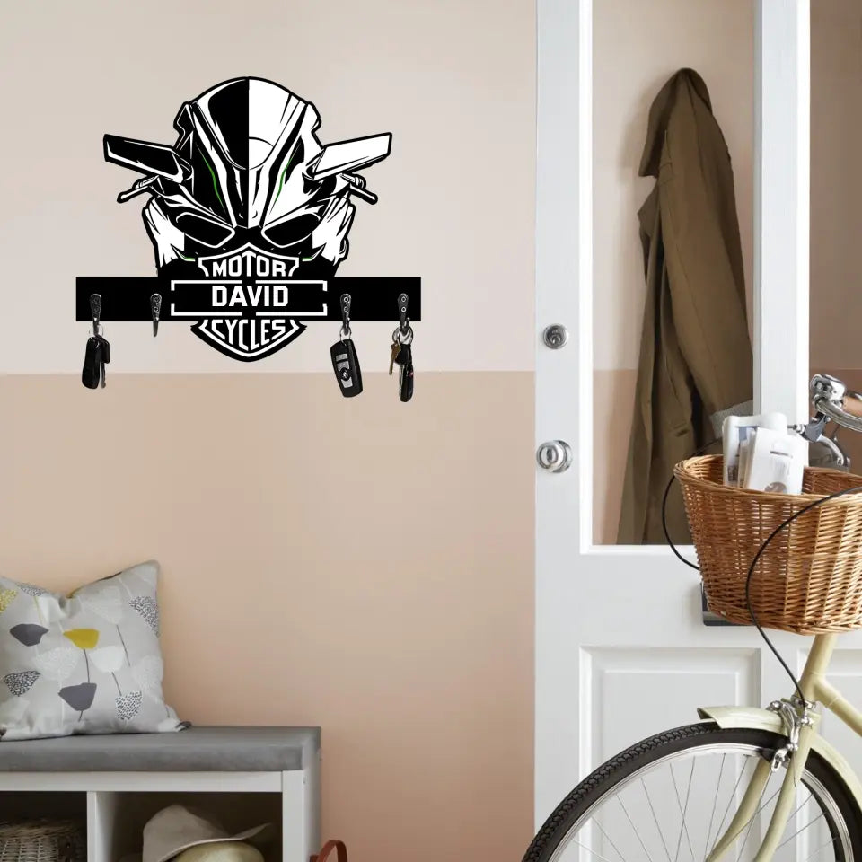 Motorcycle Gift: Custom Key Rack, Personalized For Bikers – PureGoldHive