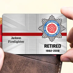 Personalized UK Veteran/Police/Firefighter  Wallet Card Printed