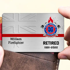 Personalized Australian Veteran/Police/Firefighter Wallet Card Printed