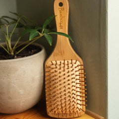 Organic Bamboo Paddle Hairbrush, Plastic Free, Hair Care, Zero Waste, Earth Friendly, Natural image 1