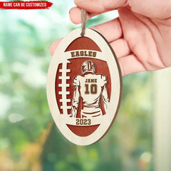 Football Christmas - Personalized Wooden Ornament, Gift For Football Lovers, Football Players - ORN327 (1)