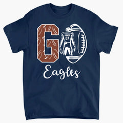 Custom Football Team and Player - Personalized T-Shirt, Sports Fan Gift