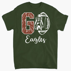 Custom Football Team and Player - Personalized T-Shirt, Sports Fan Gift