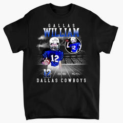 Custom Football Player Bootleg - Personalized T-Shirt, Football Fan Gift