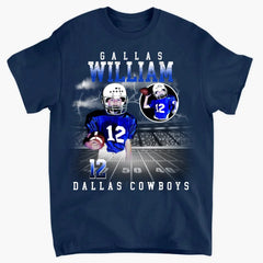 Custom Football Player Bootleg - Personalized T-Shirt, Football Fan Gift