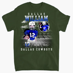 Custom Football Player Bootleg - Personalized T-Shirt, Football Fan Gift